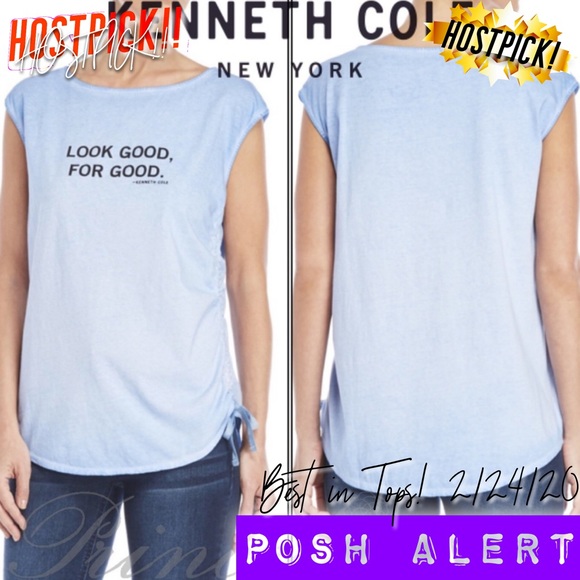 🤩Kenneth Cole 'Look Good For Good' Side-Tie Tee - Picture 5 of 8